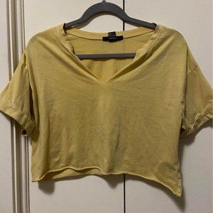 Yellow Crop Top - V Neck